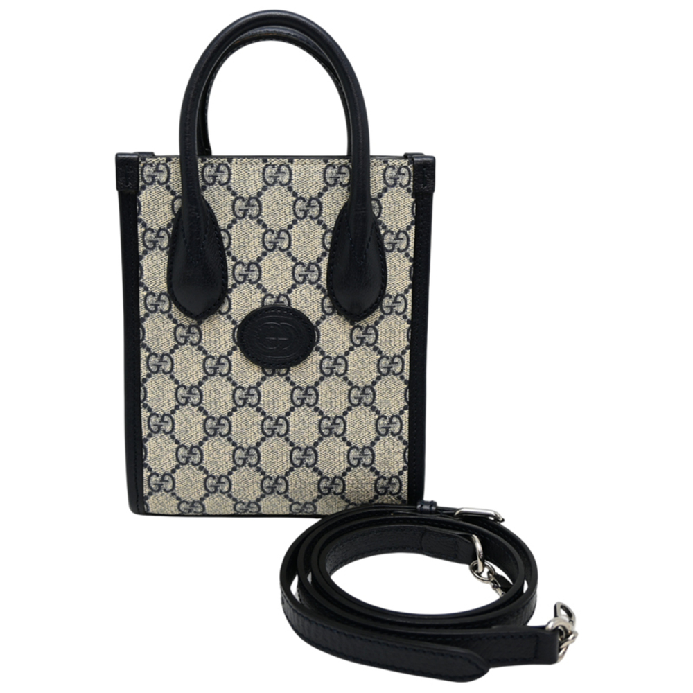 Gucci Interlocking G Mini Tote Women's Bag 671623 GG Supreme Beige